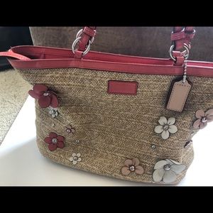 Coach Floral Leather Tote